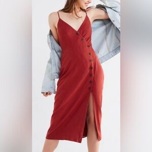 Urban Outfitters diagonal button front midi dress, large